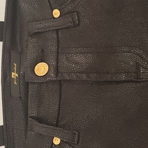 7 For All Mankind Coated Snake Crackle Stretch Jeans Size 24